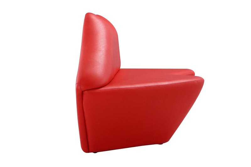Manhattan Comfort Kiss 61.8\" Faux Leather Loveseat - Red