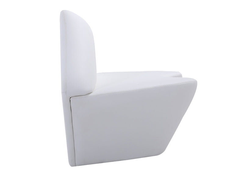 Manhattan Comfort Kiss 61.8\" Faux Leather Loveseat - White