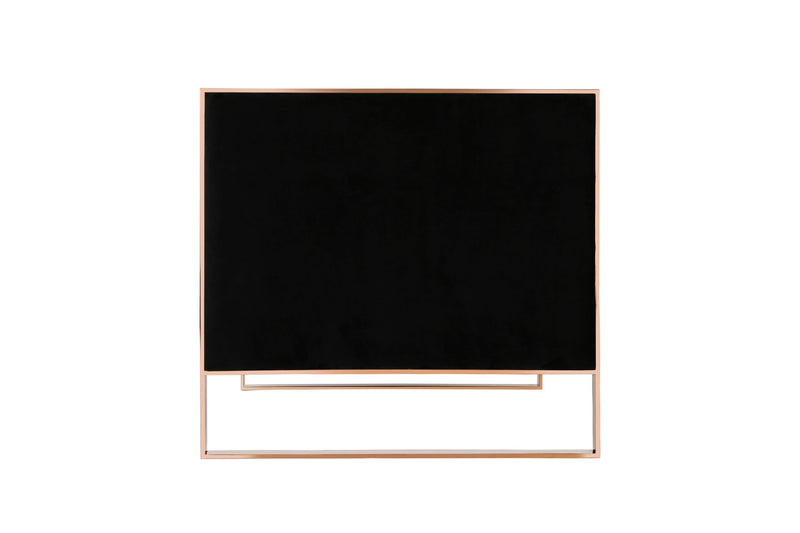 Manhattan Comfort Trillium 57.48\" Velvet Loveseat - Black & Gold