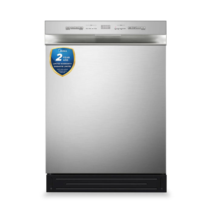 Midea 24\" Front-Control Dishwasher with Interior Light - MDF24P2BST
