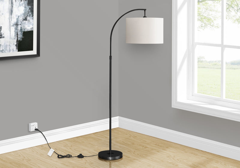 65\" Black Metal Arc Floor Lamp