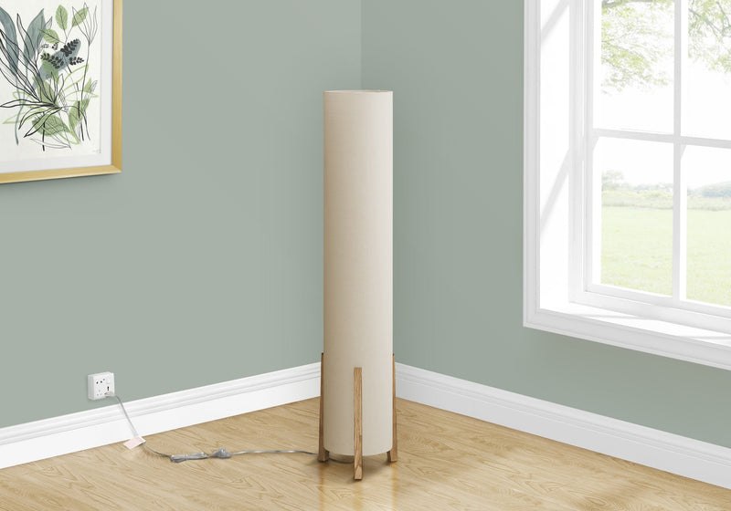 50\" Wood-Look Base Floor Lamp