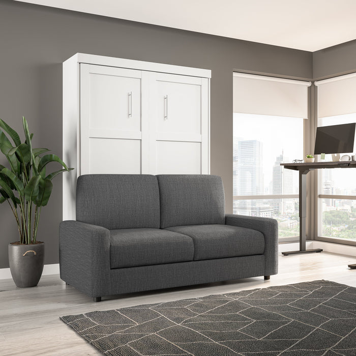 Bestar Pur Full Murphy Bed with Sofa - White