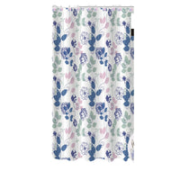 Peva Shower Curtain With 12 Polyresin Hooks Blue Floral