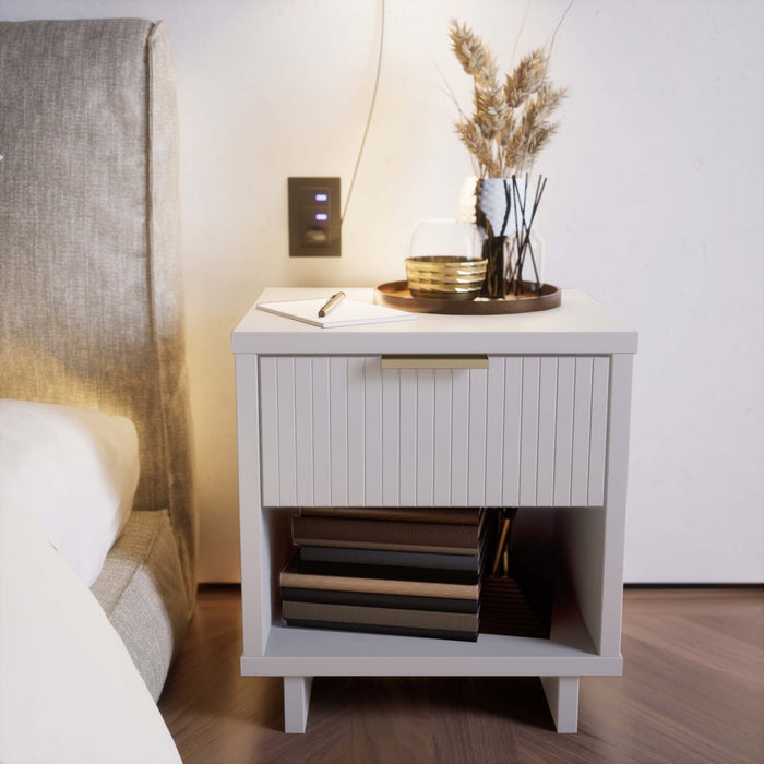 Manhattan Comfort Granville Modern Nightstand with 2 Full Extension Drawers - Sage Green