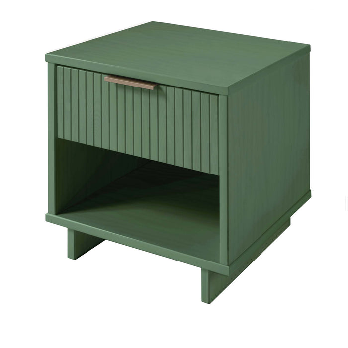 Manhattan Comfort Granville Modern Nightstand with 2 Full Extension Drawers - Midnight Blue