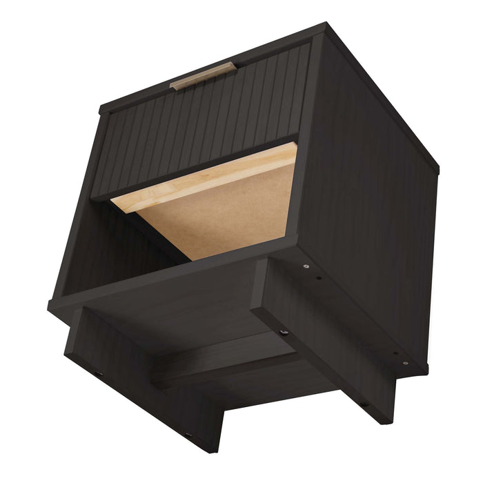 Manhattan Comfort Granville Modern Nightstand with 2 Full Extension Drawers - Black