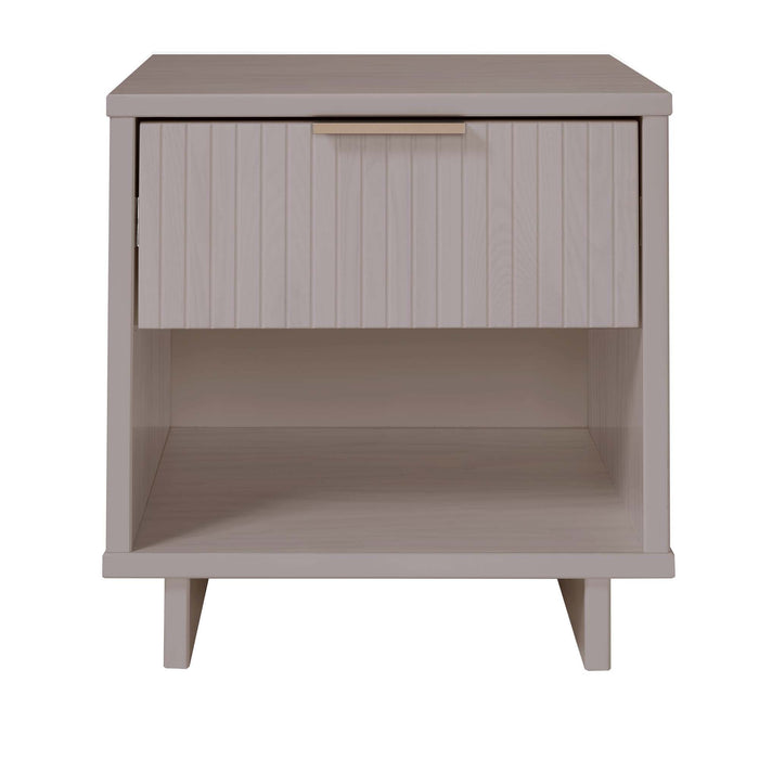 Manhattan Comfort Granville Modern Nightstand with 2 Full Extension Drawers - Dark Grey