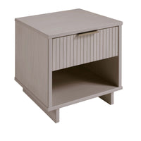 Manhattan Comfort Granville Modern Nightstand with 2 Full Extension Drawers - Dark Grey