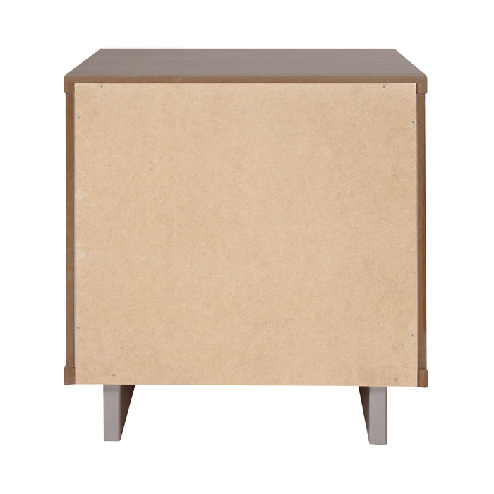 Manhattan Comfort Granville Modern Nightstand with 2 Full Extension Drawers - Dark Grey