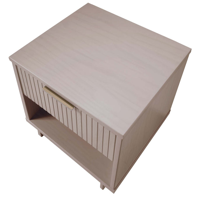 Manhattan Comfort Granville Modern Nightstand with 2 Full Extension Drawers - Dark Grey