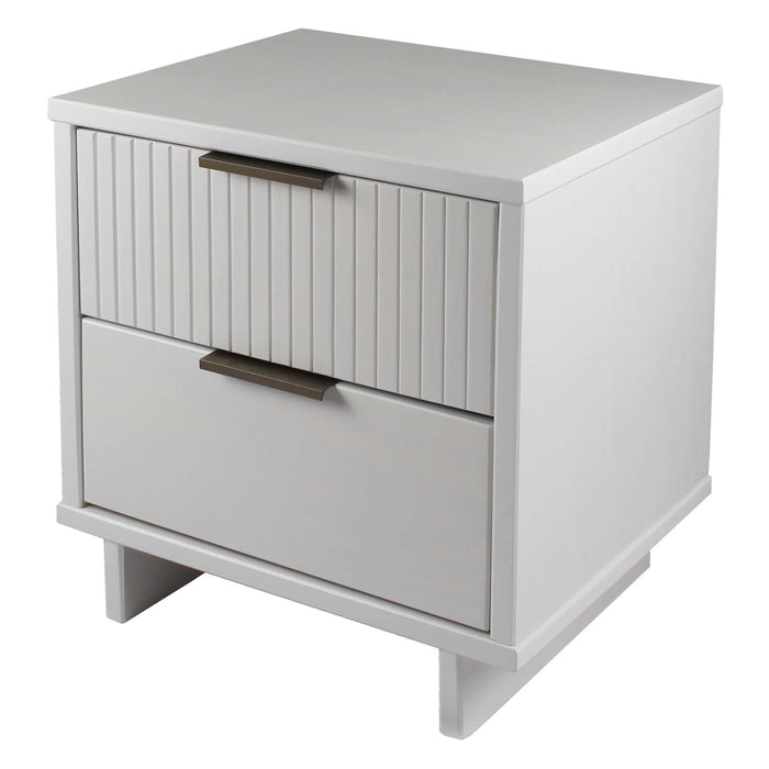 Manhattan Comfort Granville Modern Nightstand with Full Extension Drawer - White