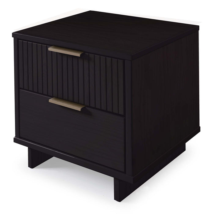 Manhattan Comfort Granville Modern Nightstand with 2 Full Extension Drawers - White