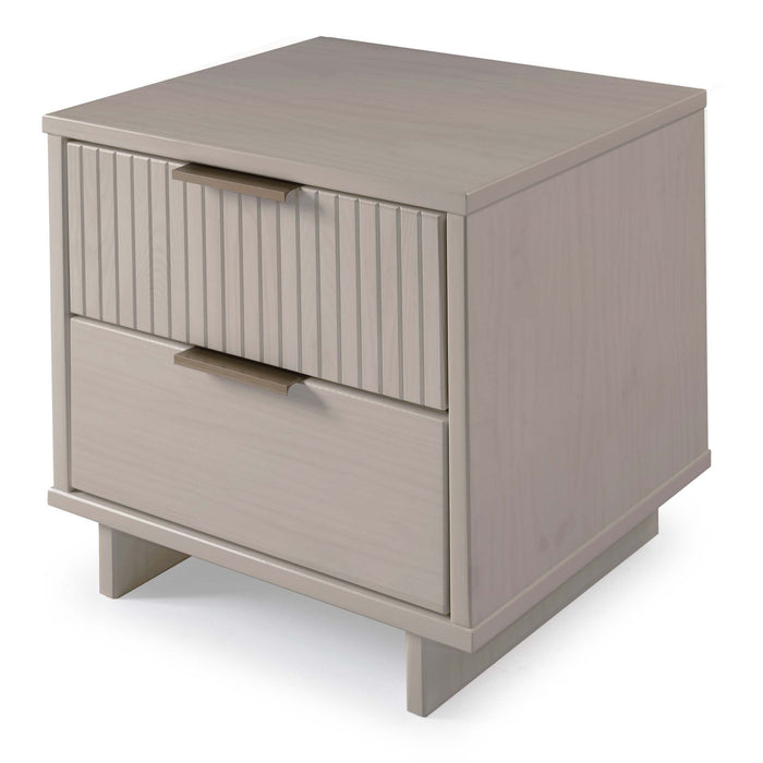 Manhattan Comfort Granville Modern Nightstand with Full Extension Drawer - Dark Grey