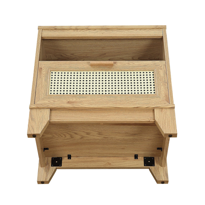 Manhattan Comfort Sheridan Modern Cane Nightstand - Natural