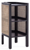 Manhattan Comfort Versailles End Table - Black & Natural Cane