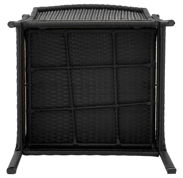 Manhattan Comfort Noli Steel Rattan 3-Piece Patio Conversation Set - Cream