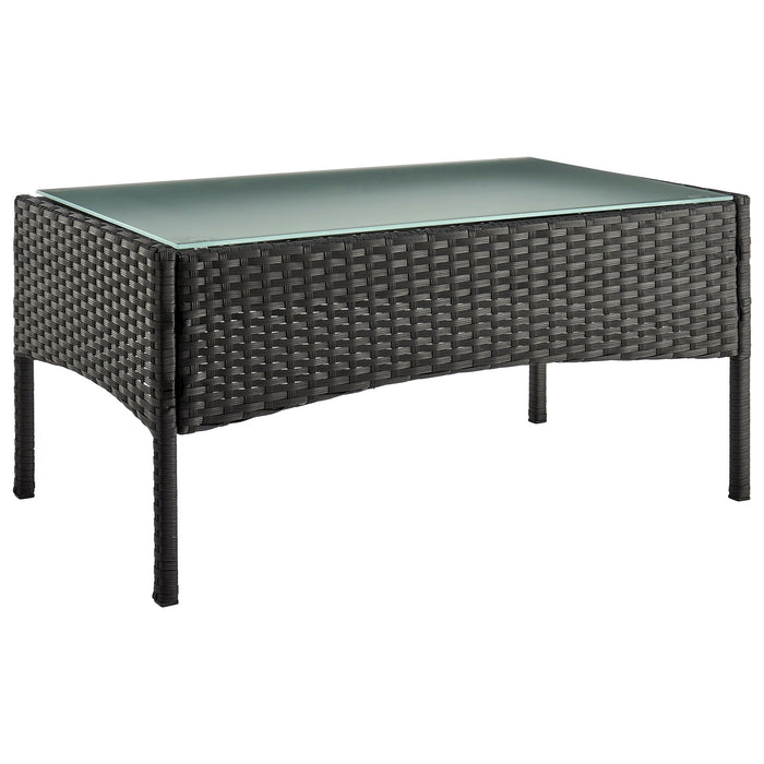 Manhattan Comfort Imperia Steel Rattan 4-Piece Patio Conversation Set - Cream
