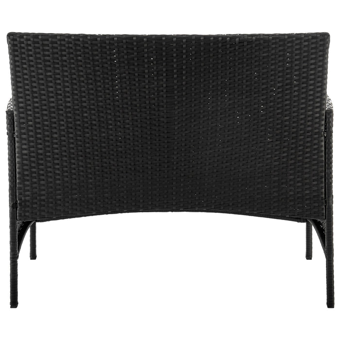 Manhattan Comfort Imperia Steel Rattan 4-Piece Patio Conversation Set - Cream