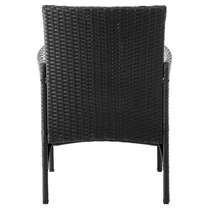 Manhattan Comfort Imperia Steel Rattan 4-Piece Patio Conversation Set - Cream