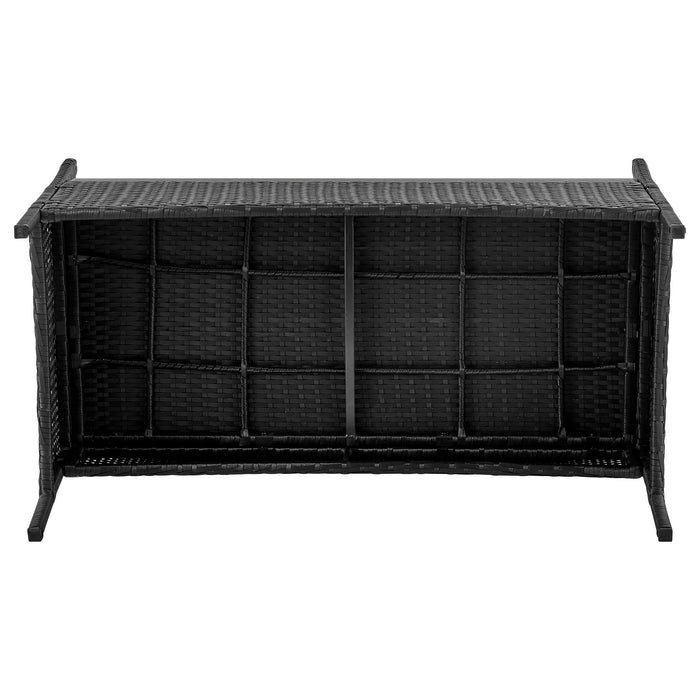 Manhattan Comfort Imperia Steel Rattan 4-Piece Patio Conversation Set with Cushions - Grey