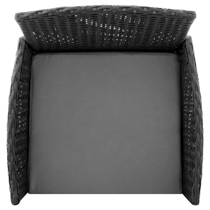 Manhattan Comfort Imperia Steel Rattan 4-Piece Patio Conversation Set with Cushions - Grey