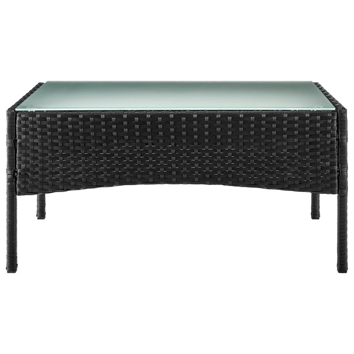 Manhattan Comfort Imperia Steel Rattan 4-Piece Patio Conversation Set with Cushions - Grey