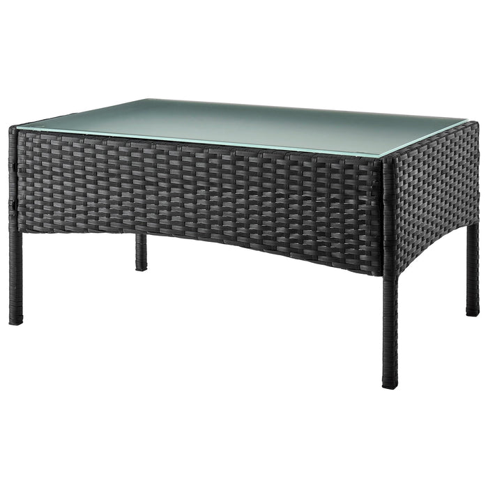 Manhattan Comfort Imperia Steel Rattan 4-Piece Patio Conversation Set with Cushions - Grey