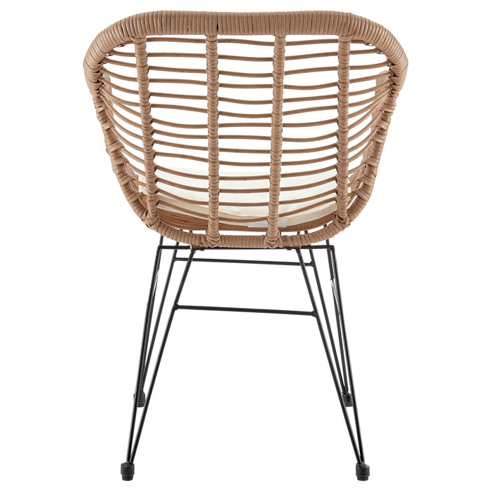 Manhattan Comfort Antibes 1.0 Steel Rattan 3-Piece Patio Conversation Set - Cream