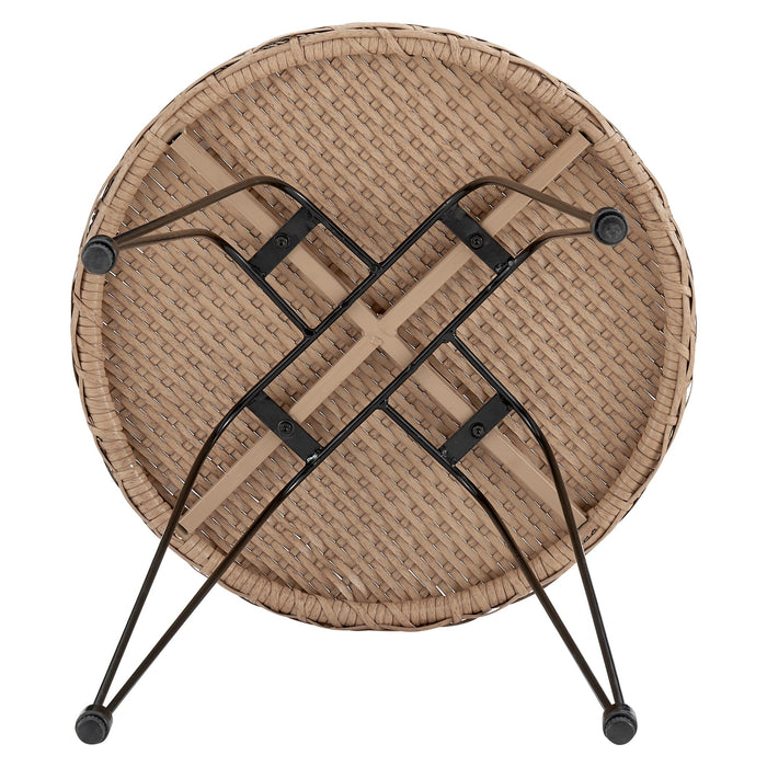Manhattan Comfort Antibes 1.0 Steel Rattan 3-Piece Patio Conversation Set - Grey