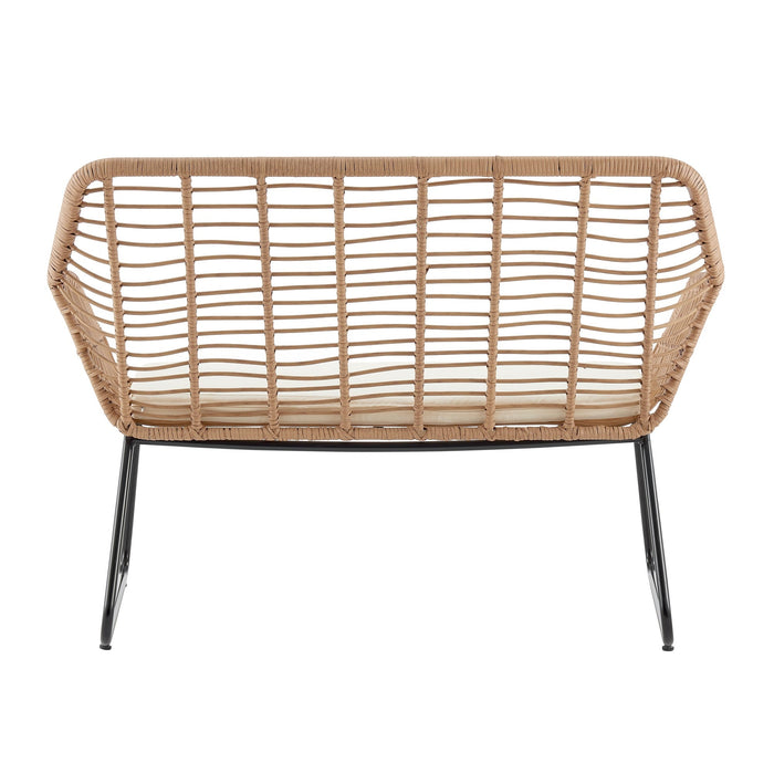 Manhattan Comfort Antibes 2.0 Steel Rattan 4-Piece Patio Conversation Set - Cream