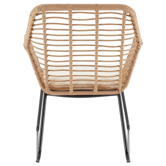 Manhattan Comfort Antibes 2.0 Steel Rattan 4-Piece Patio Conversation Set - Cream