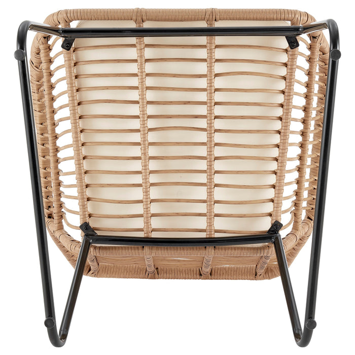 Manhattan Comfort Antibes 2.0 Steel Rattan 4-Piece Patio Conversation Set - Cream