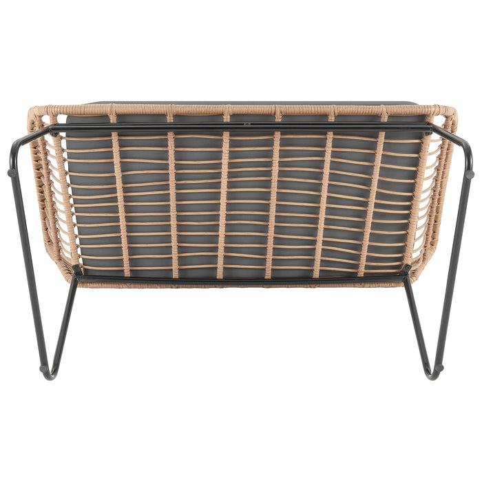 Manhattan Comfort Antibes 2.0 Steel Rattan 4-Piece Patio Conversation Set - Grey