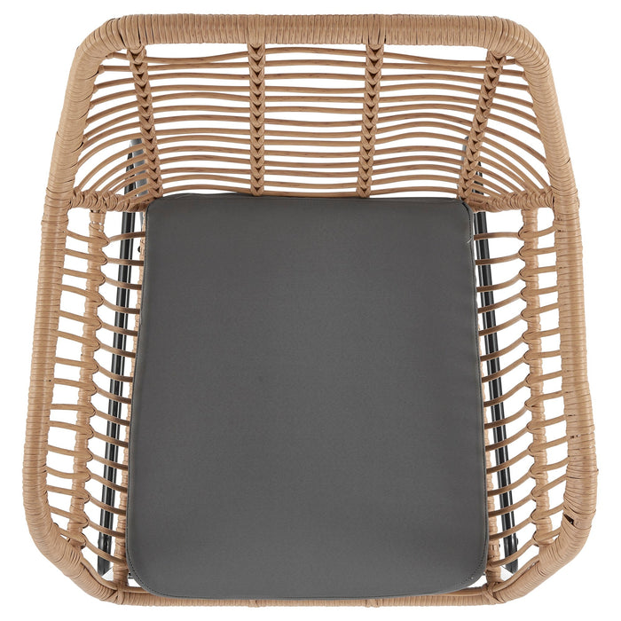 Manhattan Comfort Antibes 2.0 Steel Rattan 4-Piece Patio Conversation Set - Grey