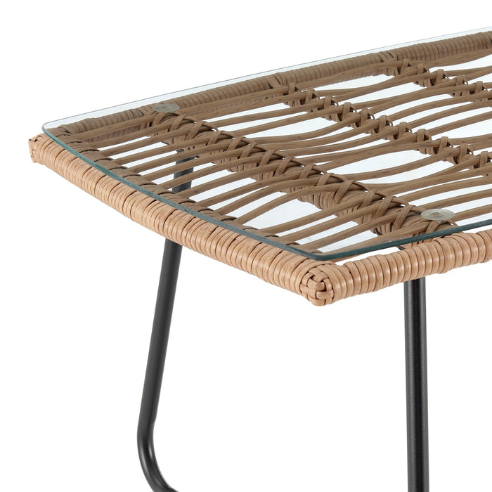 Manhattan Comfort Antibes 2.0 Steel Rattan 4-Piece Patio Conversation Set - Grey