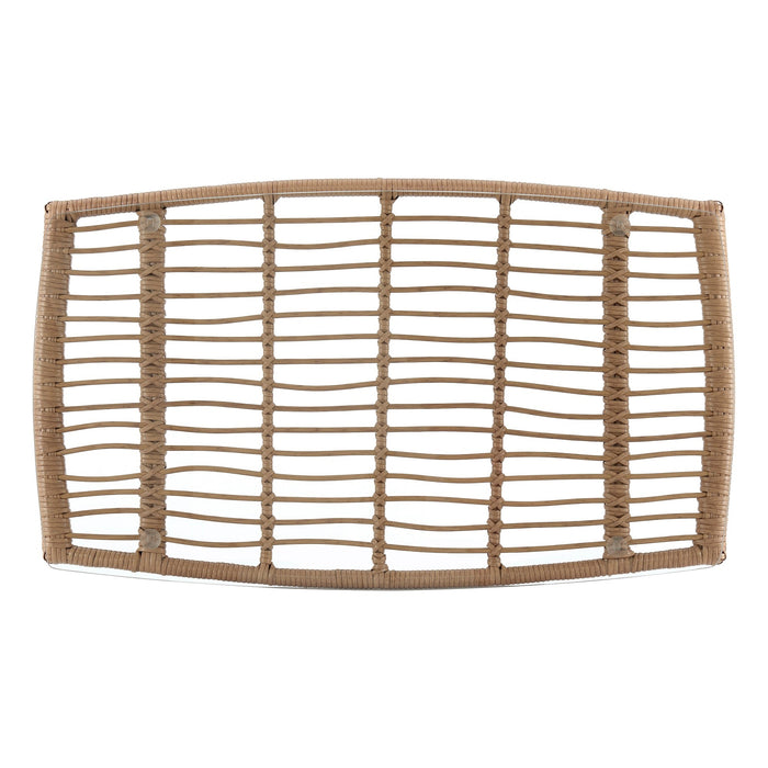 Manhattan Comfort Antibes 2.0 Steel Rattan 4-Piece Patio Conversation Set - Grey