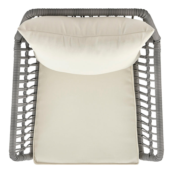 Manhattan Comfort Cannes Rope Wicker 3-Piece Patio Conversation Set - Cream