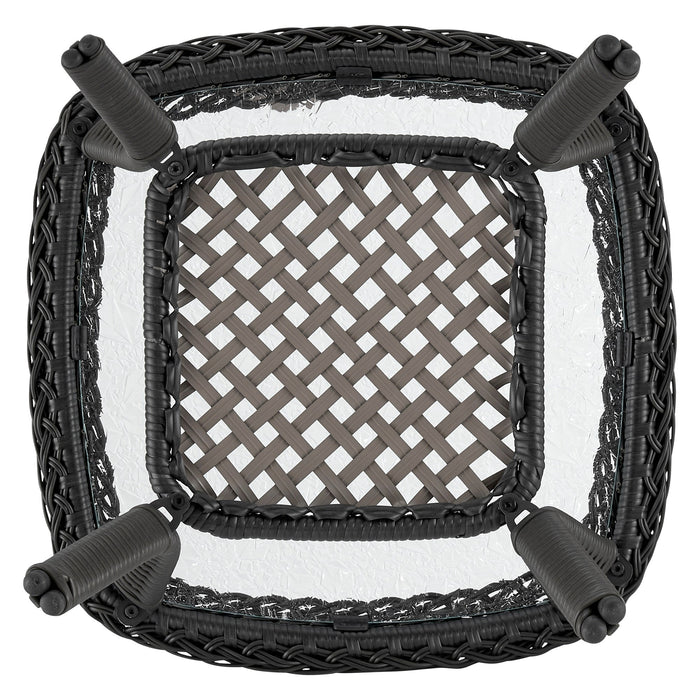 Manhattan Comfort Fruttuo Swivel Steel Rattan 3-Piece Patio Conversation Set - Grey