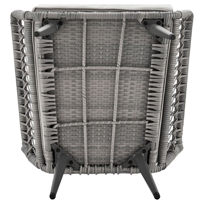 Manhattan Comfort Portofino Rope Wicker 4-Piece Patio Conversation Set - Grey