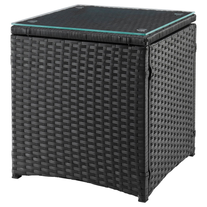 Manhattan Comfort Imperia Steel Rattan 3-Piece Patio Conversation Set - Grey
