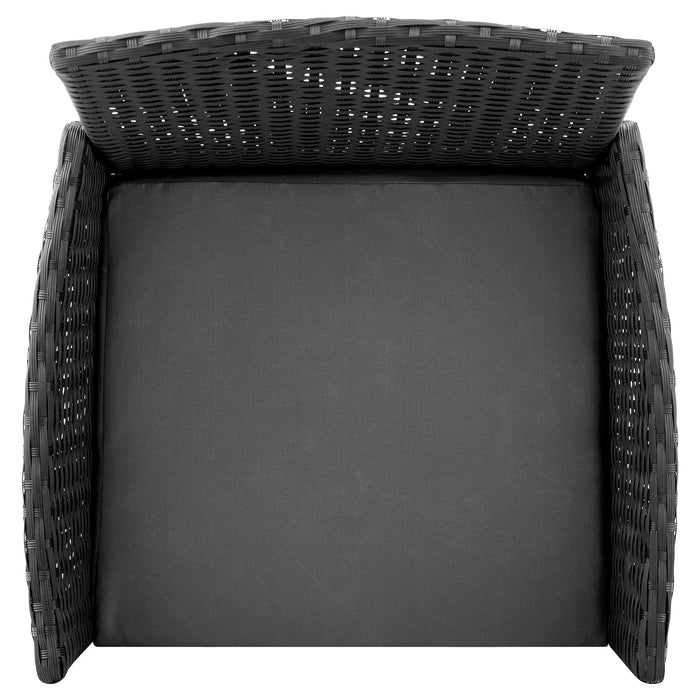 Manhattan Comfort Imperia Steel Rattan 3-Piece Patio Conversation Set - Grey