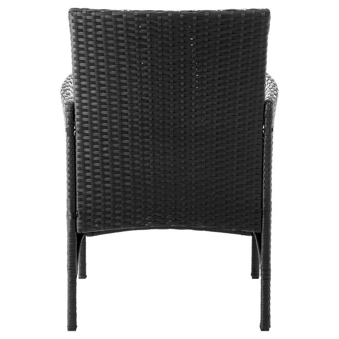 Manhattan Comfort Imperia Steel Rattan 3-Piece Patio Conversation Set - Grey