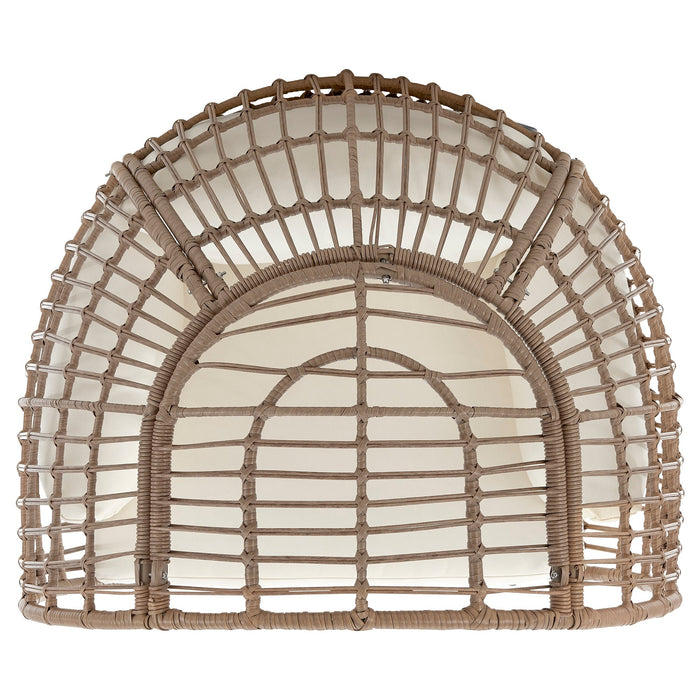 Manhattan Comfort Spezia Freestanding Steel & Rattan Patio Outdoor Egg Chair - Cream