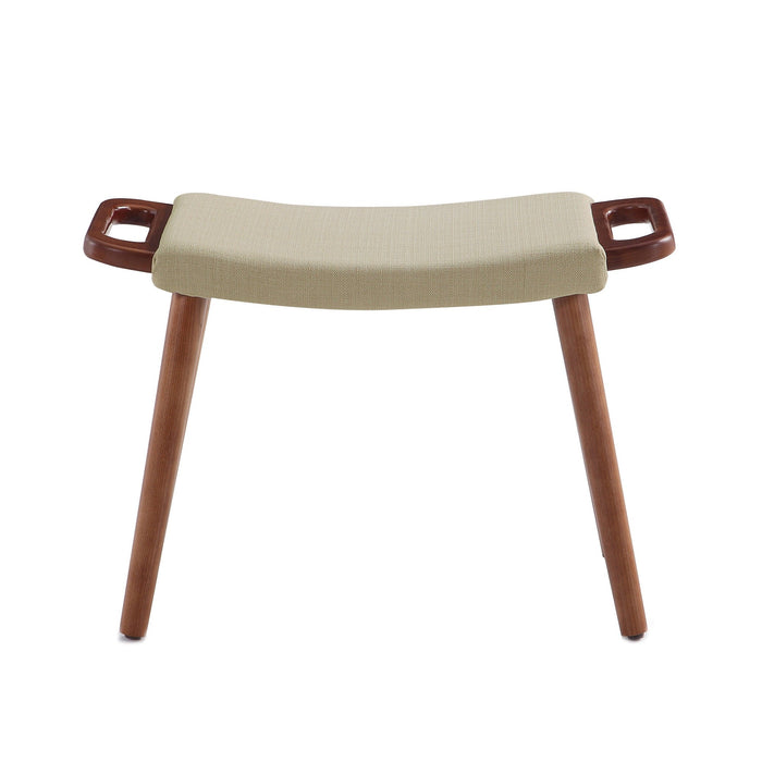 Manhattan Comfort Geta Ottoman - Barley & Antique Walnut