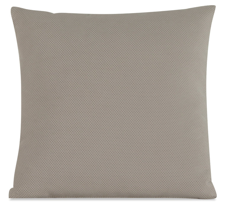 Textured Polyester Accent Pillow - Plush Ecru