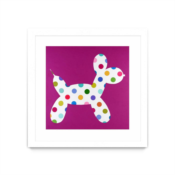 \"Dottie\" Matted and Framed White 30x30 Wall Art