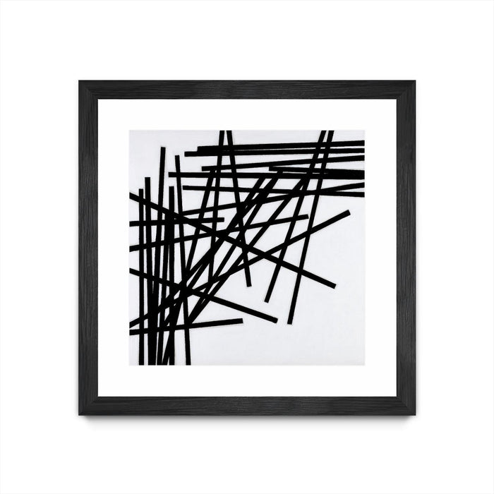 \"Alumettes\" Matted and Framed Black 30x30 Wall Art