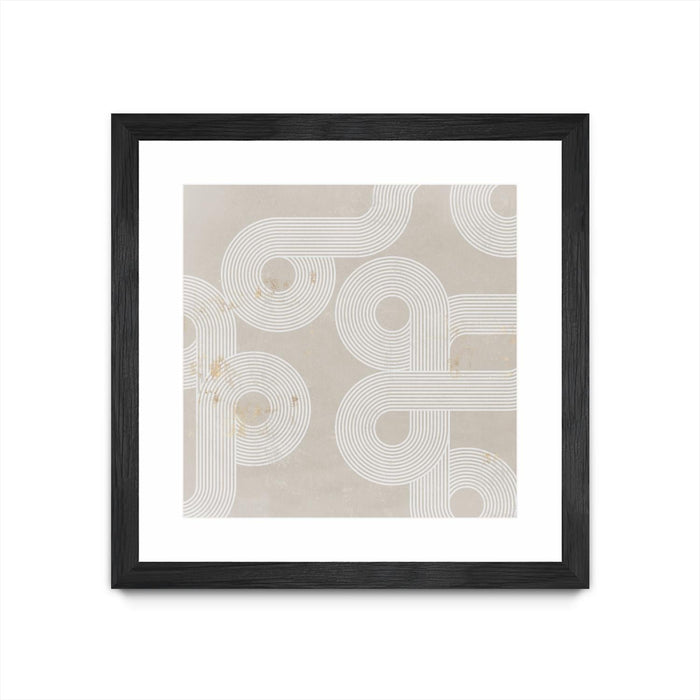 \"Fluxus I\" Matted and Framed Black 30x30 Wall Art