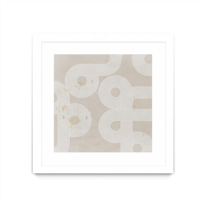 \"Fluxus I\" Matted and Framed White 30x30 Wall Art